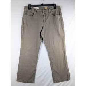 Pilcro and the Letterpress Straight Pants Womens 32 Khaki Taupe Mid Rise Denim‎